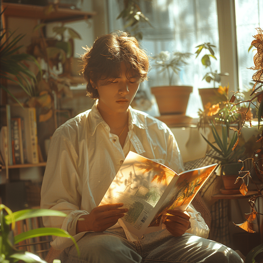 A man reading an instruction manual